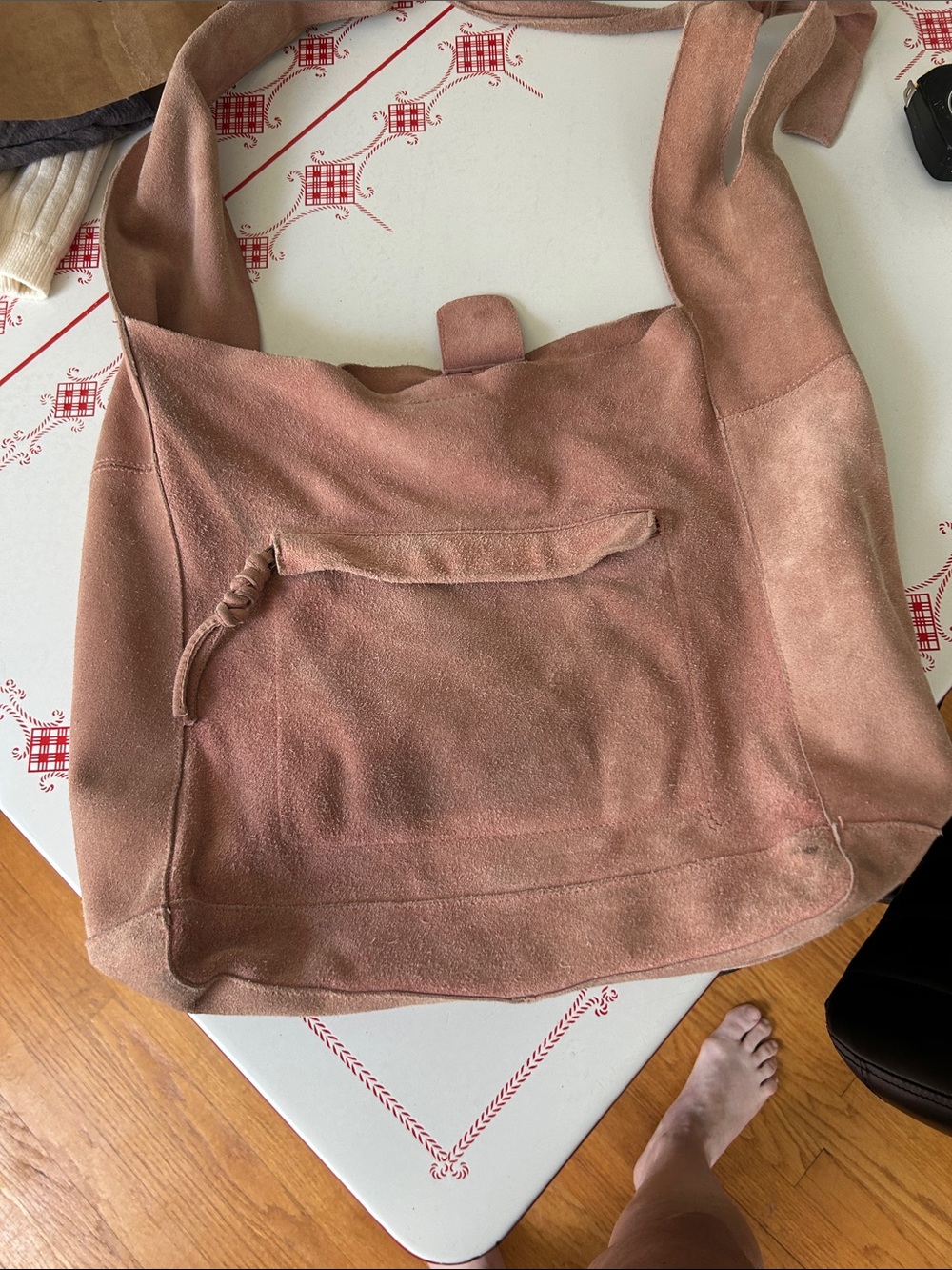 Free People Suede Shoulder Hobo Bag in Dusty Rose Brown - Picture 3 of 15